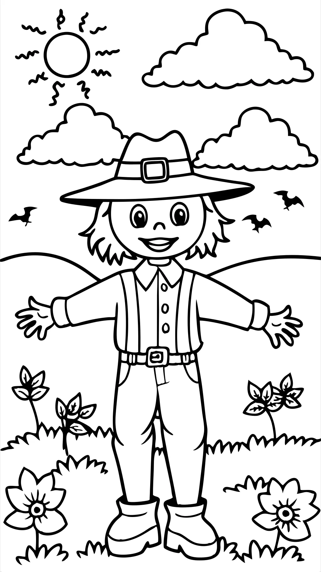 scarecrow coloring page